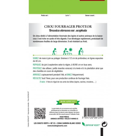 CHOU FOURRAGER PROTEOR D. VERTS CHOU FOURRAGER PROTEOR D. VERTS