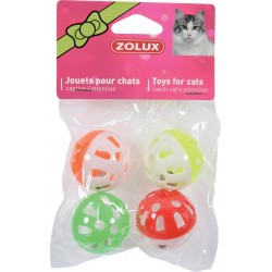 JOUET CHAT 4 SPHERE GRELOT 3CM