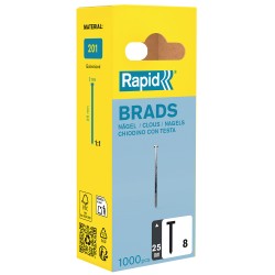 Pointes n°8/25mm de Rapid,...