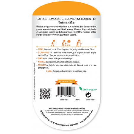 LAITUE ROMAINE CHICON CHARENTES CAT2 LAITUE ROMAINE CHICON CHARENTES CAT2