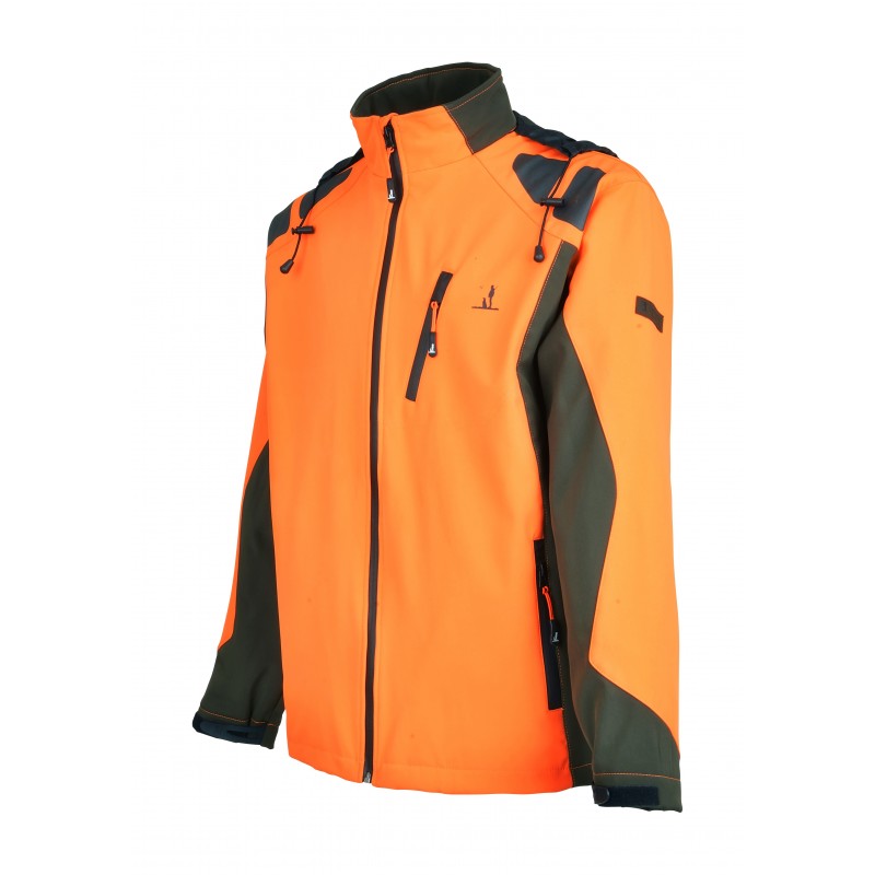 BLOUSON DE CHASSE HOMME SOFTSHELL ORANGE PERCUSSION
