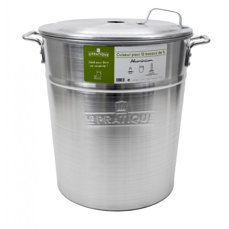 Stérilisateur en aluminium brossé 12 bocaux de 1 L Stérilisateur en aluminium brossé 12 bocaux de 1 L