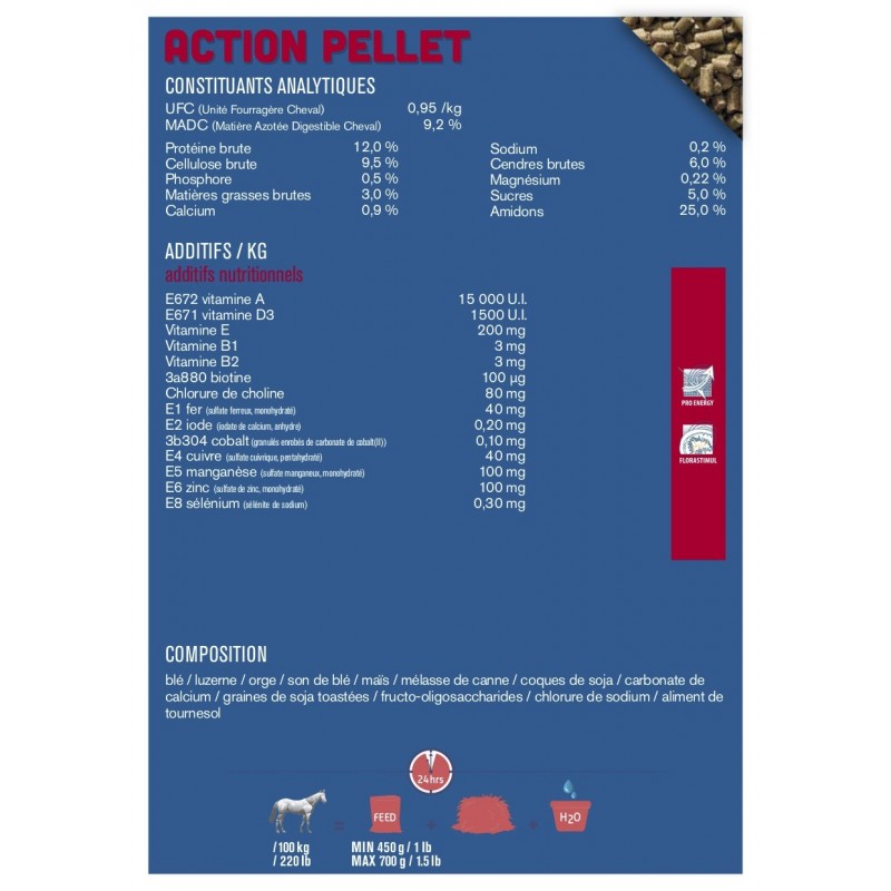 ALIMENT CHEVAL ACTION PELLET 10MM 20KG