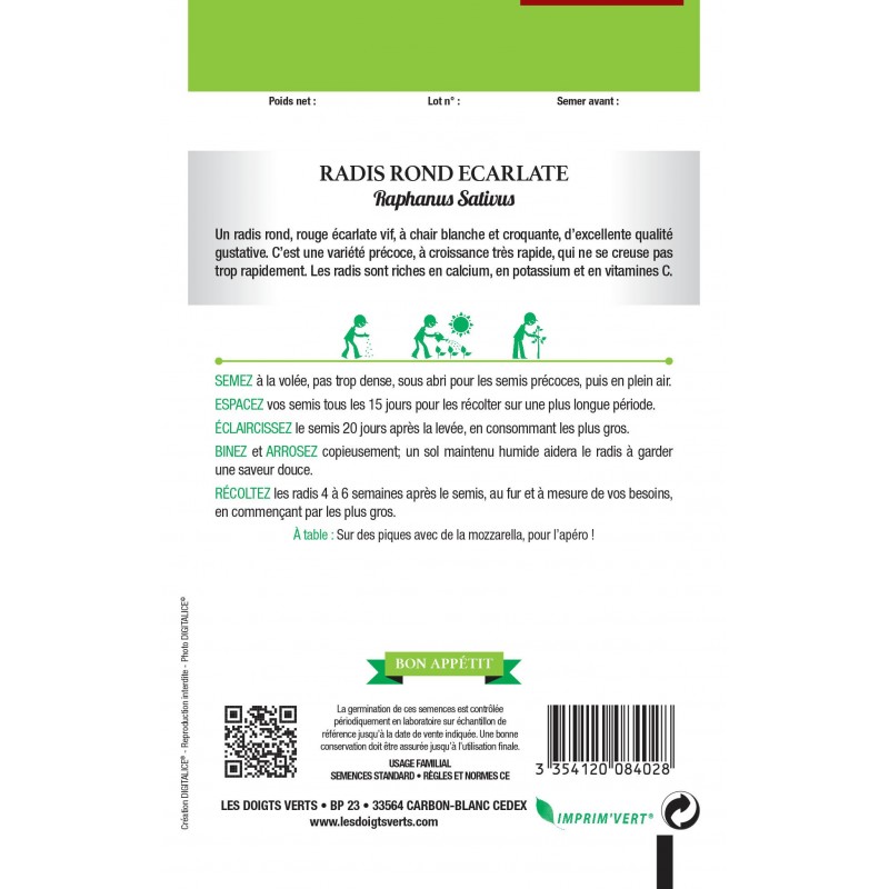 RADIS ROND ECARLATE CAT3