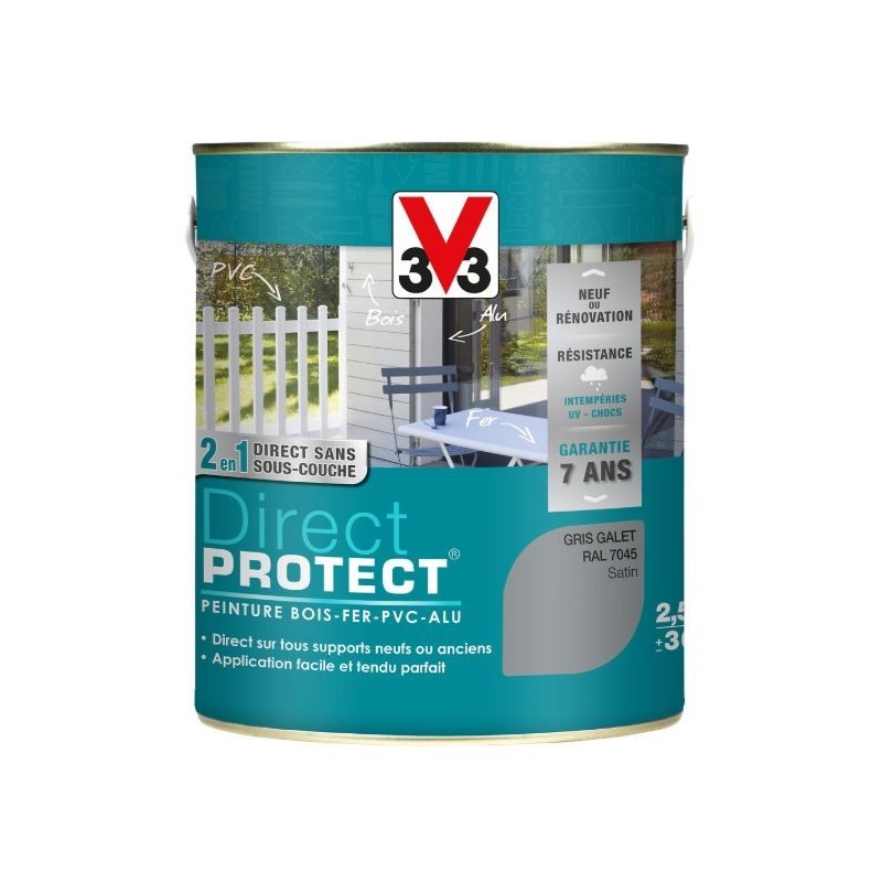 PEINTURE MULTI-MATERIAUX DIRECT PROTECT GRIS GALET SATIN 2.5L