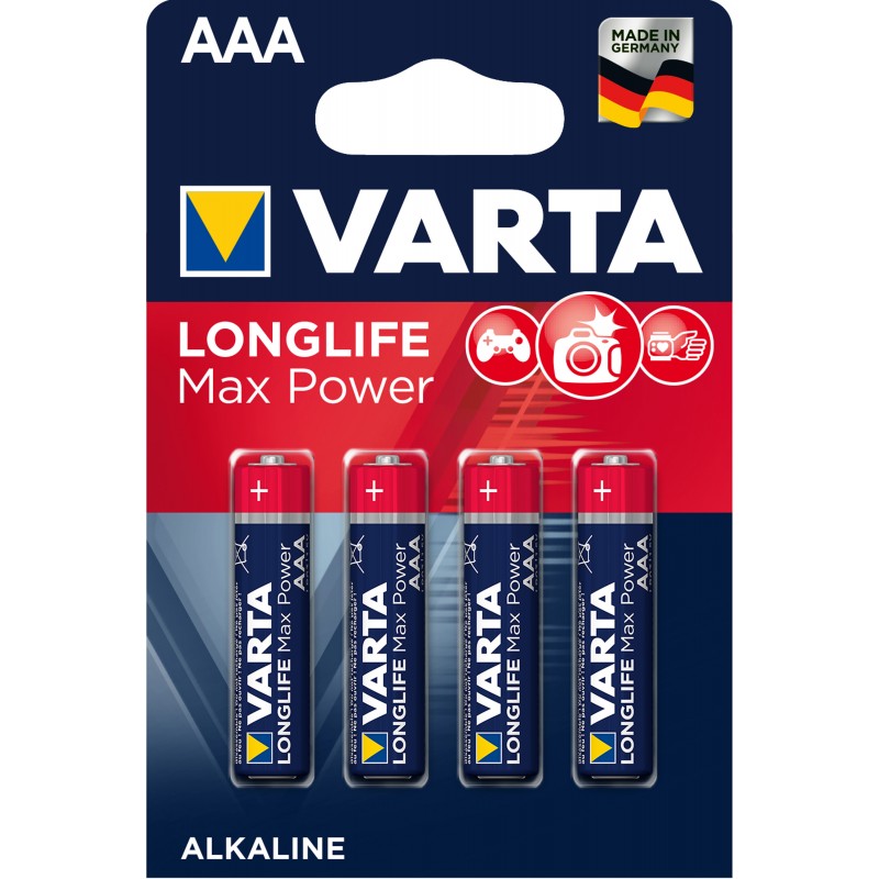 PILES X4 LONGLIFE MAX POWER LR03 AAA - VARTA