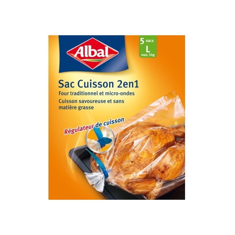 SACS DE CUISSON 2 EN 1 35X43CM X5 - ALBAL