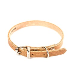 COLLIER CUIR 14-36CM NATUREL