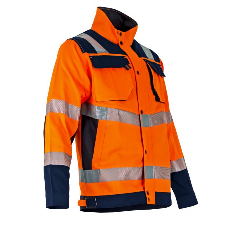 VESTE HAUTE VISIBILITÉ ORANGE FLUO LED HOMME - LMA