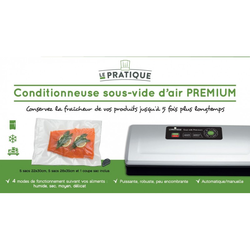 Machine Sous Vide pour Aliments Secs et Humides - Machine Sous Vide  Automatique, Appareil de Mise Sous Vide la Cuisine et la Conservation,  Inclus 30 Pcs Sac Sous Vide Alimentaire : 