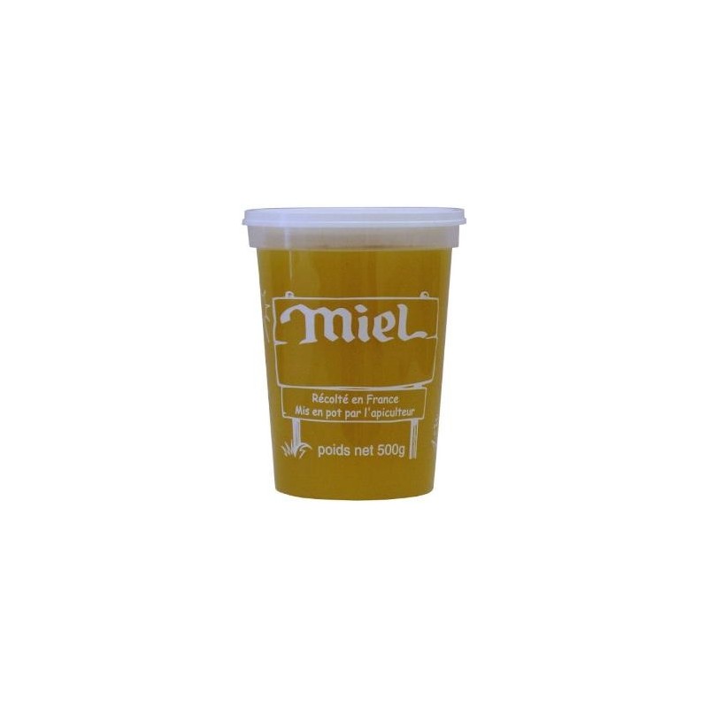 POTS MIEL PLASTIQUE IMPRIME 500GR X10