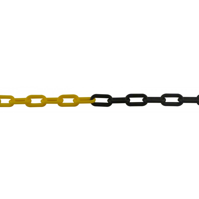 CHAINE DE SIGNALI PLAST NOIR/JAUNE DIAM 6MM LE ML