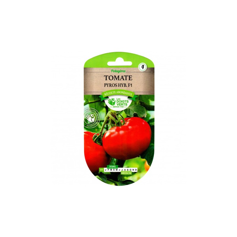 TOMATE PYROS HYBRIDE F1 - CATÉGORIE 4 - LES DOIGTS VERTS