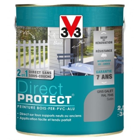 PEINTURE MULTI-MATERIAUX DIRECT PROTECT GRIS GALET SATIN 2.5L