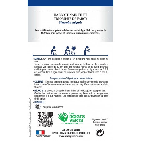 HARICOT NAIN TRIOMPHE DE FARCY 250G CAT C HARICOT NAIN TRIOMPHE DE FARCY 250G CAT C