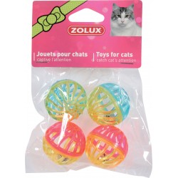 JOUET CHAT 4 SPHERE GRELOT 4CM