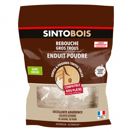 ENDUIT POUDRE REBOUCHE GROS TROUS 1KG - SINTOBOIS