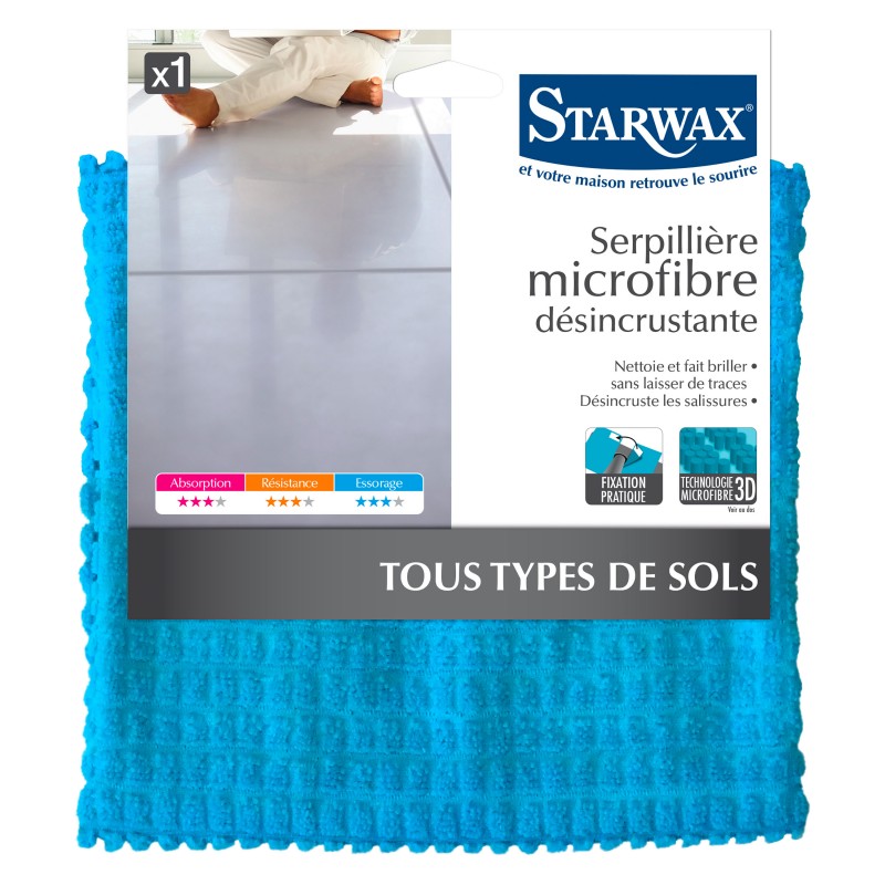 Serpillière microfibre multiusage jaune - L'Incroyable