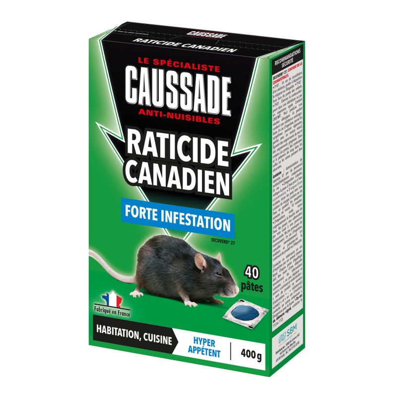 Anti Rats Lot de 2 boîtes Raticide Canadien Pat'Appât Fortes