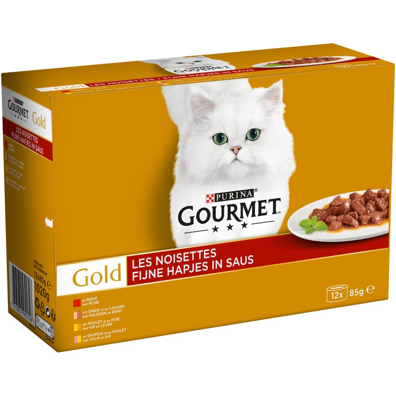 Purina Gourmet Gold au bœuf et au poulet en sauce 85g