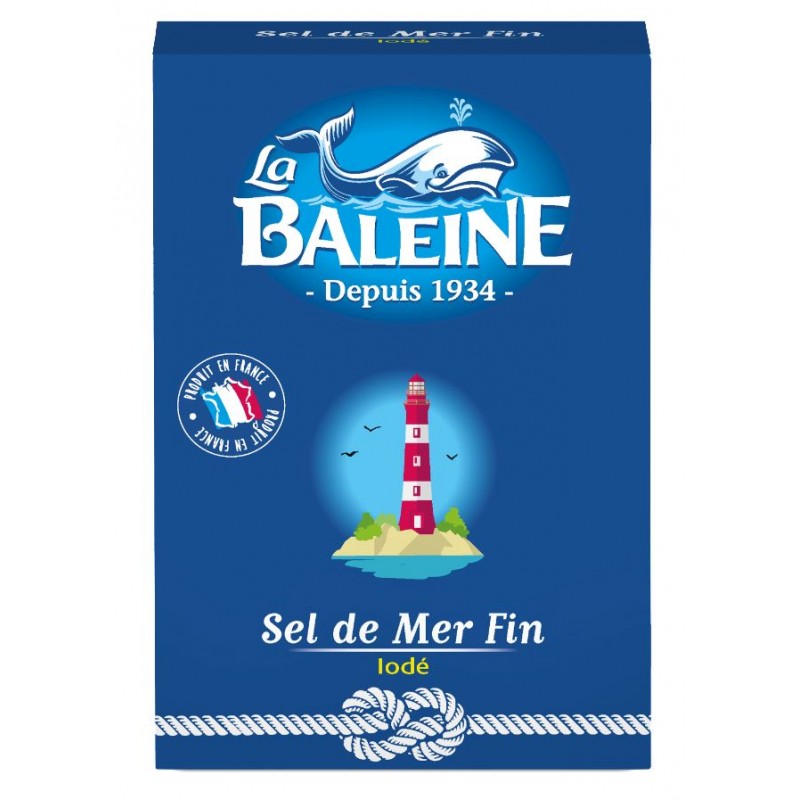 SEL DE MER FIN IODÉ 1KG - LA BALEINE