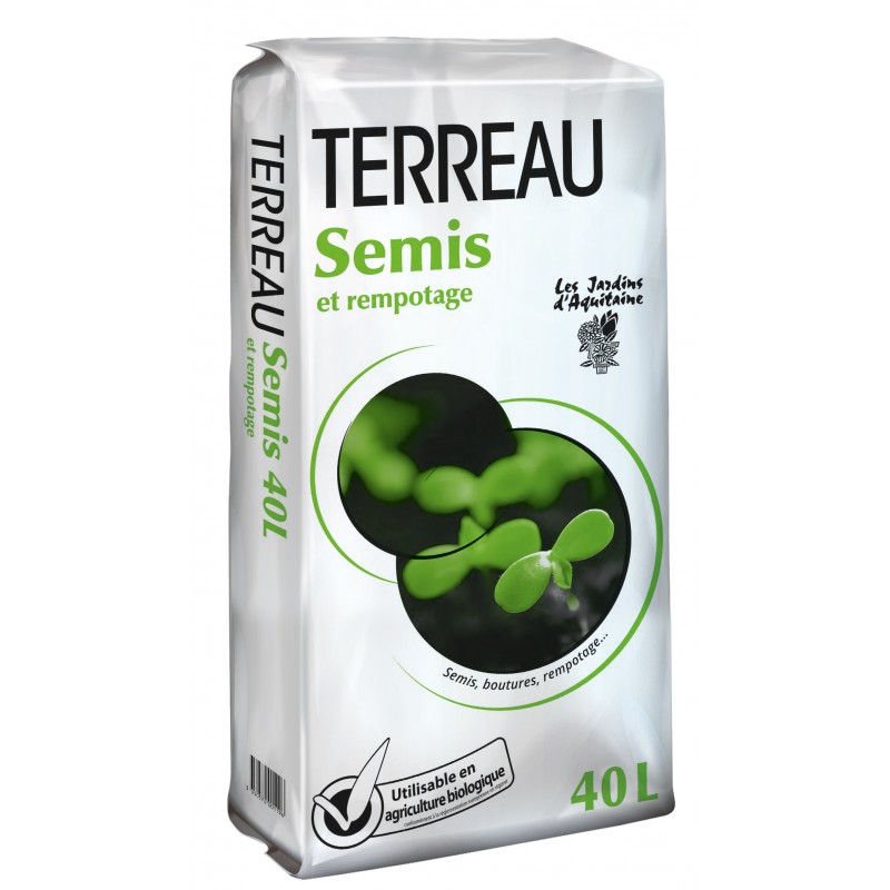 TERREAU SEMIS ET REMPOTAGE 40L - LES JARDINS D'AQUITAINE