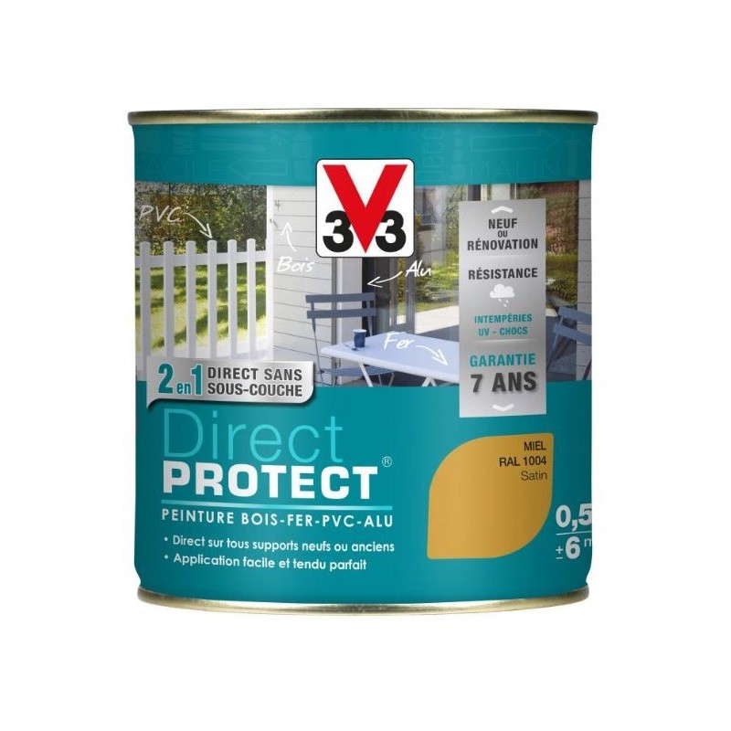 PEINTURE MULTI-MATERIAUX DIRECT PROTECT MIEL SATIN 0.5L