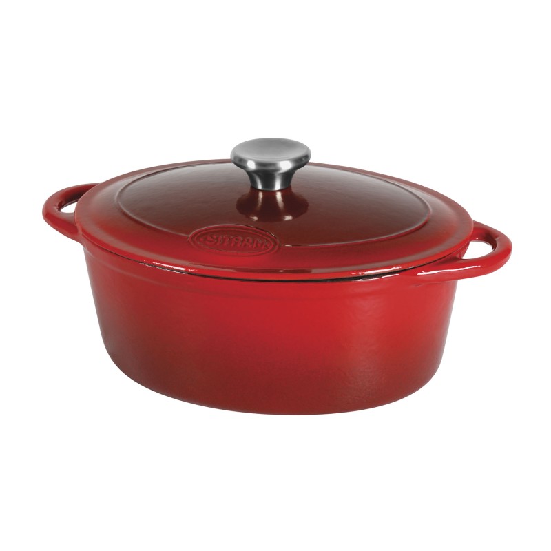 COCOTTE FONTE OVALE 9L ROUGE TOUT FEU DONT INDUCTION