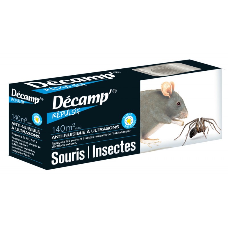 Anti-nuisibles à ultrasons pour 140m² Souris Insectes rampants