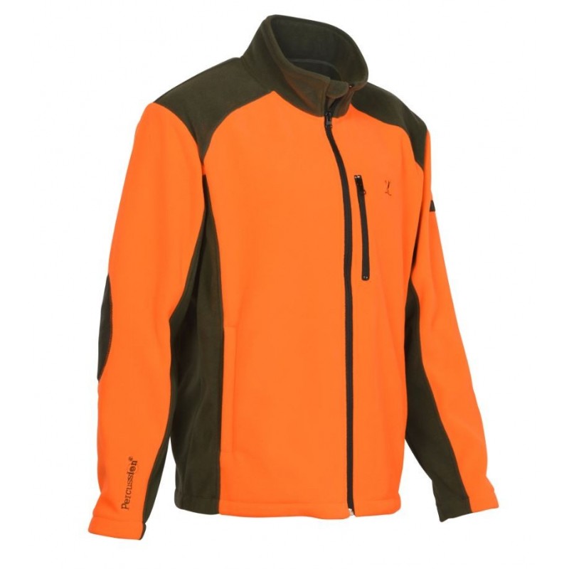 BLOUSON POLAIRE CHASSE HOMME ORANGE STRONGER - PERCUSSION