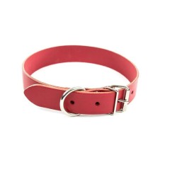 COLLIER CUIR 14-36CM ROUGE