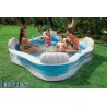 PISCINE BOUDIN CARREE 229X229X66CM 4 SIEGES 2 REPOSE-VERRE
