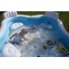 PISCINE BOUDIN CARREE 229X229X66CM 4 SIEGES 2 REPOSE-VERRE