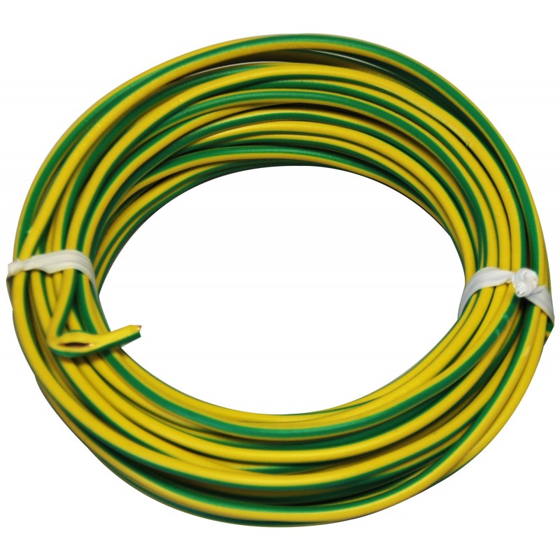 CABLE HO7 V-U 1X1.5MM  V/JAUNE 10M