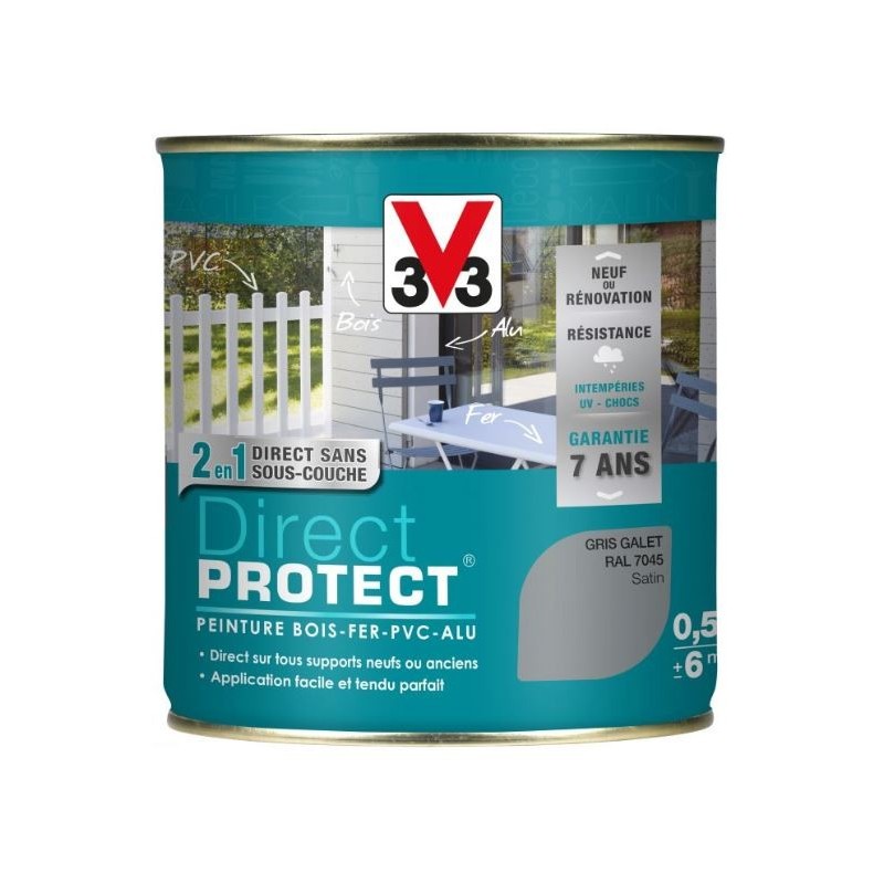 PEINTURE MULTI-MATERIAUX DIRECT PROTECT GRIS GALET SATIN 0.5L