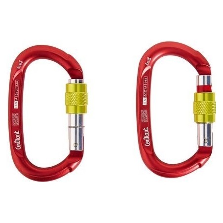 MOUSQUETON OVALE AXX1S TRIPLE LOCK ROUGE