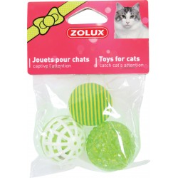 JOUET CHAT 3 BALLES VARIEES 4C