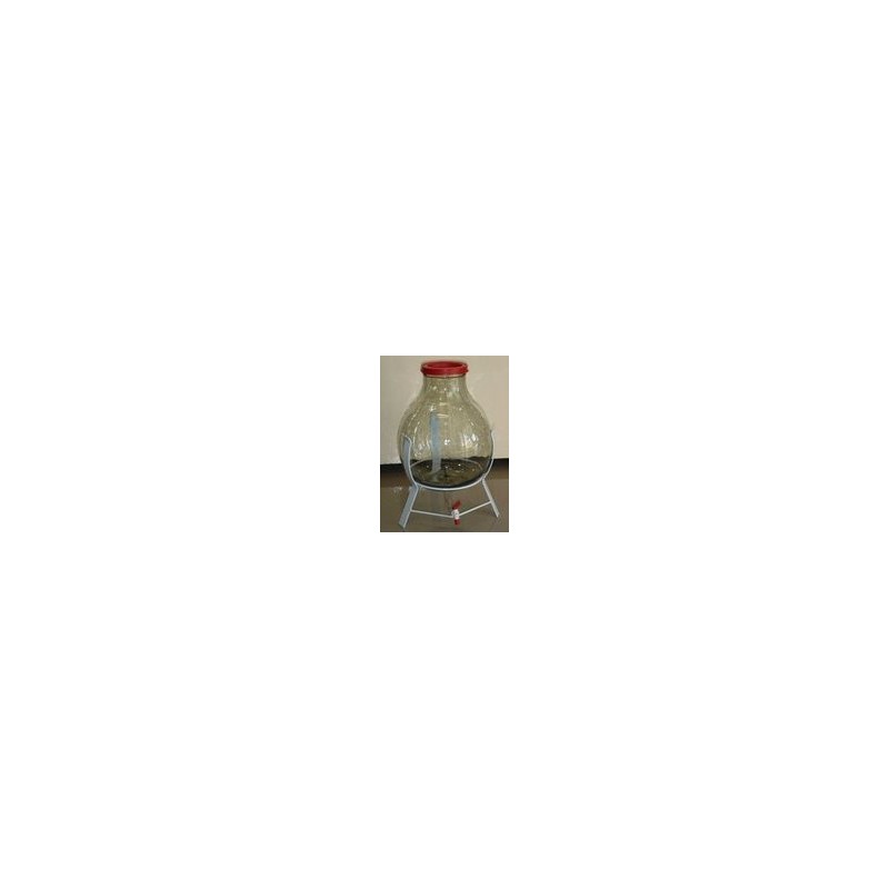 BONBONNE VERRE 15L AVEC + SUPPORT 3 PIEDS
