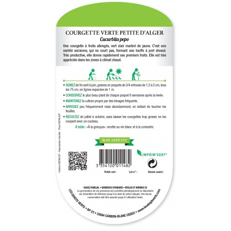COURGETTE VERTE PETITE D ALGER cat2 COURGETTE VERTE PETITE D ALGER cat2