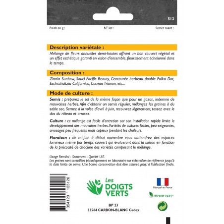 MELANGE DE FLEURS POUR JACHERES COURTE S cat2 MELANGE DE FLEURS POUR JACHERES COURTE S cat2