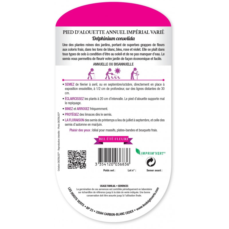 PIED D ALOUETTE ANNUEL IMPERIAL VARIE cat2