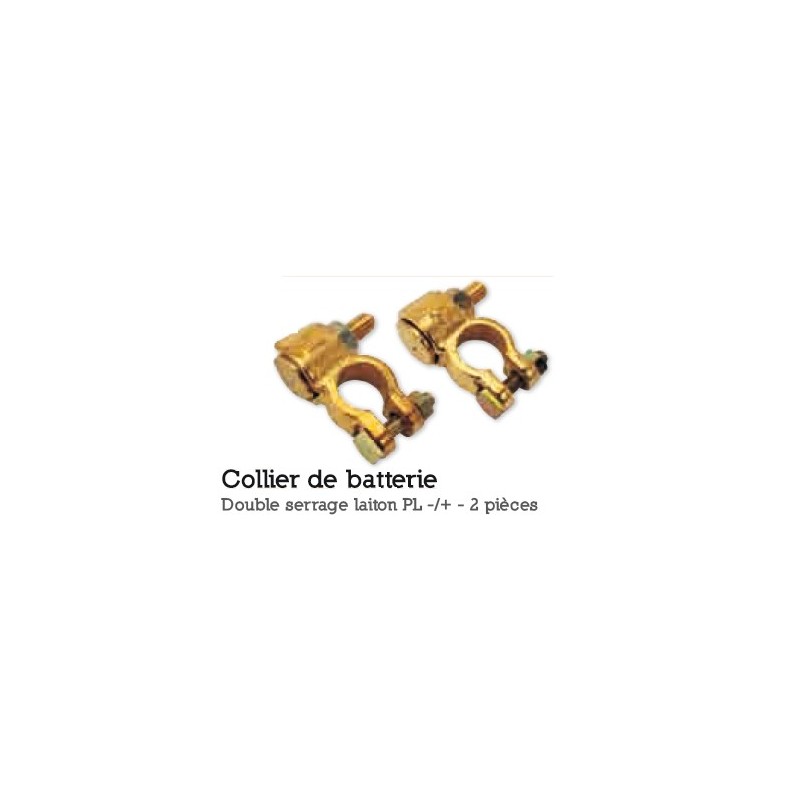 COLLIER DE BATTERIE DOUBLE SERRAGE LAITON VL TOURISME DIESEL+/- 2 PIÈCES COLLIER DE BATTERIE DOUBLE SERRAGE LAITON VL TOURISME DIESEL+/- 2 PIÈCES