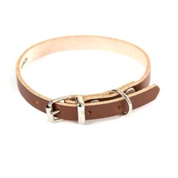 COLLIER CUIR 14-36CM MARRON