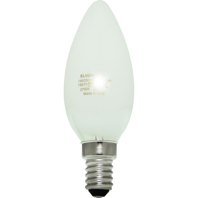 Ampoule LED Filament E14 Flamme Milky 1 W : 10 W Blanc chaud 3000