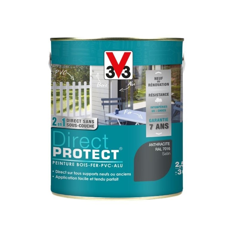 PEINTURE MULTI-MATERIAUX DIRECT PROTECT ANTHRACITE SATIN 2.5 L