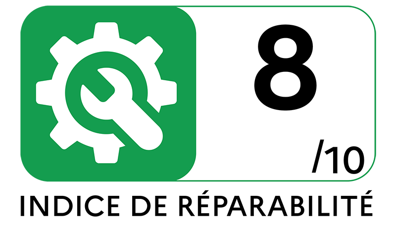 Indice de réparabilité : 8 Indice de réparabilité : 8