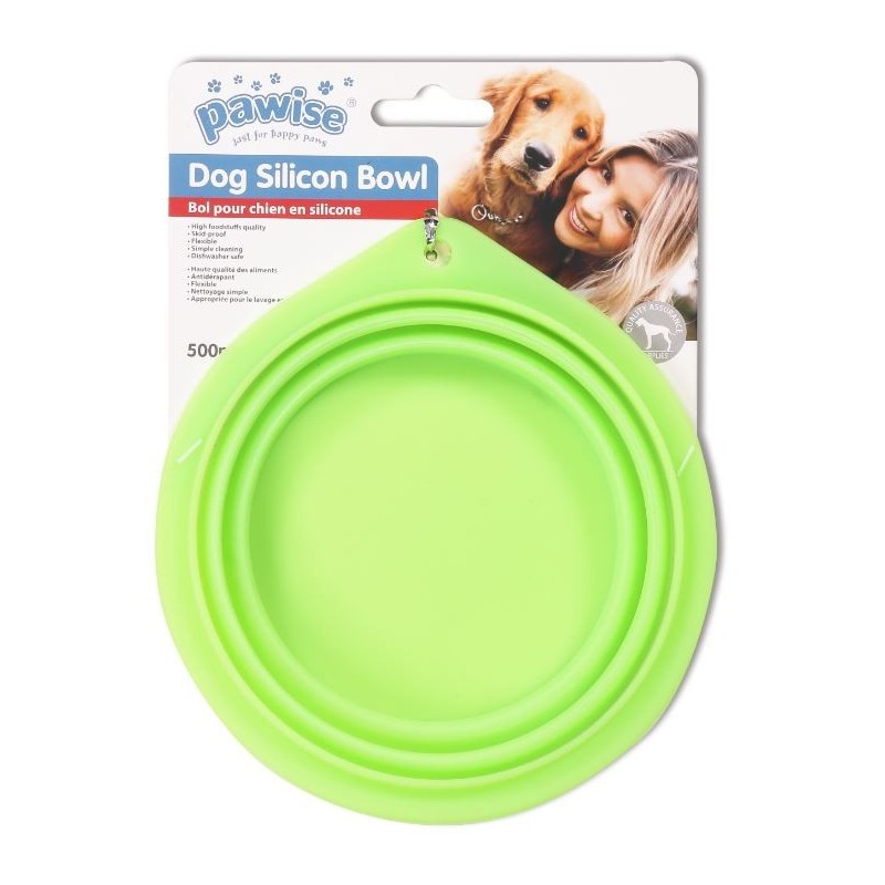 BOL POUR CHIEN EN SILICONE 15X6 CM 500 ML