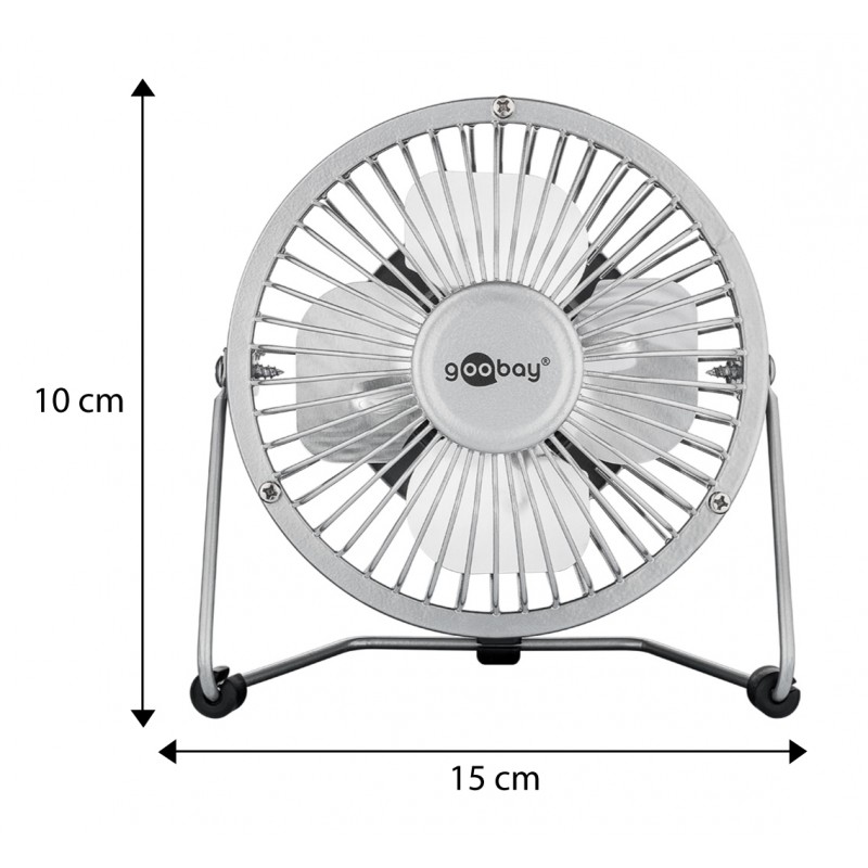 Goobay Mini ventilateur USB 8' (Argent) - Gadget - Garantie 3 ans