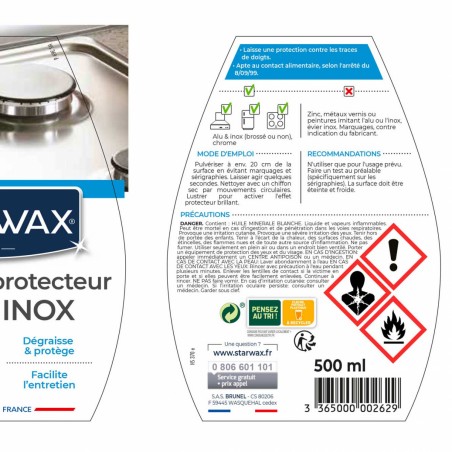 NETTOYANT PROTECTEUR ALU/INOX 500ML - STARWAX