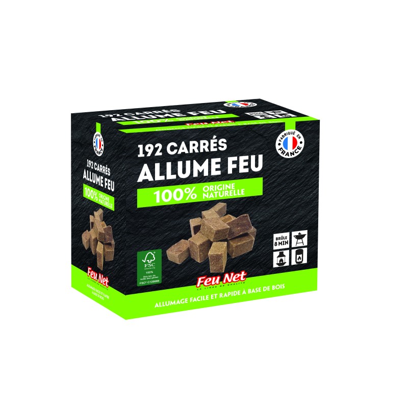 Grossiste 192 Cubes Allume Feu Bois Comp